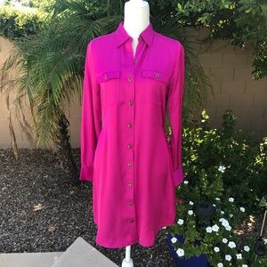 Pink Ralph Lauren Long Sleeve Knee-length Dress